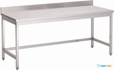 Gastro M | RVS werktafel | zonder onderblad | Achteropstand |  160x70x85cm | GN119