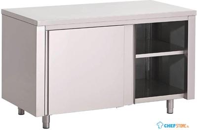Gastro M | RVS werktafel | Schuifdeuren | 200x70x85cm | GN155
