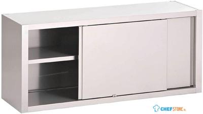 Gastro M RVS wandkast met schuifdeuren 150x40x60cm | GN171