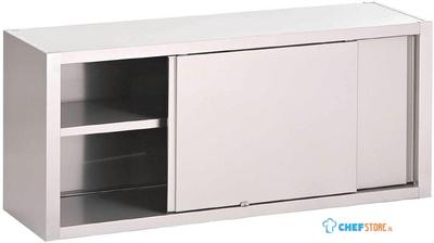 Gastro M RVS wandkast met schuifdeuren 180x40x60cm | GN173