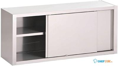 Gastro M RVS wandkast met schuifdeuren 200x40x60cm | GN174