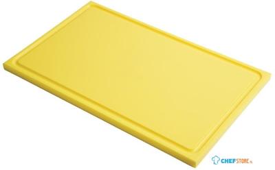 Gastro M GN1/1 HDPE snijplank met sapgeul geel 15mm | GN333
