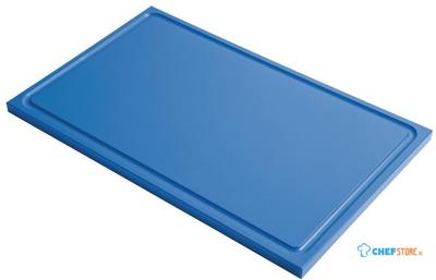 Gastro M GN1/1 HDPE snijplank met sapgeul blauw 15mm | GN336