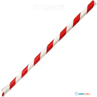 Fiesta Compostable Fiesta Composteerbare Papieren Lepelrietje Rood & Wit Gestreept 210x8mm (Pak van 250) - HU366