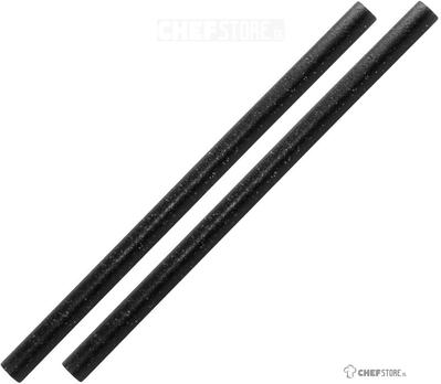 Sier Disposables Refork Rechte Rietje Zwart ø 8 mm / 15cm (doos 100) - HU494