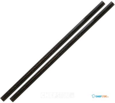 Sier Disposables Refork Rechte Rietjes Zwart ø 6 mm / 20cm (doos 100) - HU495