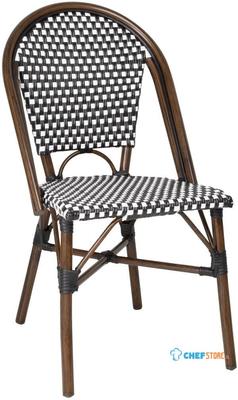 Bolero Parijse Stijl PE Rattan Stoel Zwart Dot Mix (2 Pack) - HW598