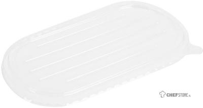 Fiesta Recyclable Fiesta Recycleerbare Deksels voor Bagasse Ovale Containers (verpakking van 100) - HW630