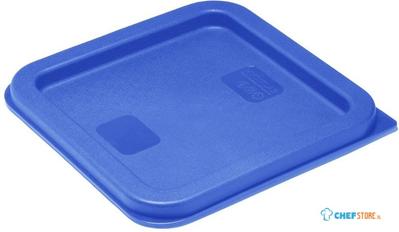 Vogue HY410 Hygiplas Vierkante Voedsel Opslag Container Deksel Blauw Klein