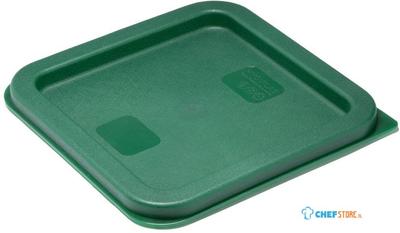 Vogue HY413 Hygiplas Vierkant Voedselopslagcontainer Deksel Groen Klein