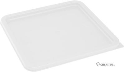 Vogue HY418 Hygiplas Vierkant Voedselopslagcontainer Deksel Wit Groot
