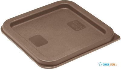 Vogue HY422 Hygiplas Vierkant Voedselbewaarcontainer Deksel Bruin Klein