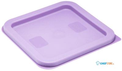 Vogue HY425 Hygiplas Vierkante Voedselopslag Container Deksel Paars Klein