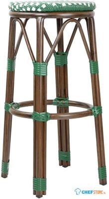 Bolero Parijse Stijl PE Rotan Barkrukken Groen Stip Mix (2 Pack) - HZ147