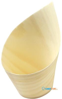 Sier Disposables Beker Hout "schuin" 5cl. (FSC®) ø32 X H75/35mm (doos 50) - HZ704