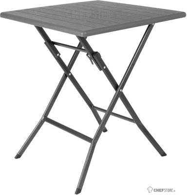 Bolero HZ890 Vierkante Opvouwbare Tafel HDPE Hout Effect 620mm