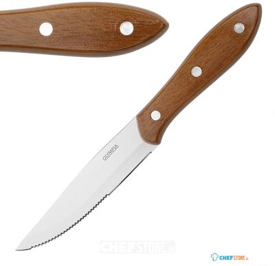 Olympia Jumbo Steakmessen met PP Houteffect Handvatten (12 Stuks) - HZ973