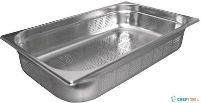 Geperforeerde Rvs Gn1/1 Bak | 6.5cm Hoog | Vogue | K840
