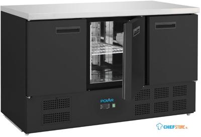 Polar PG023 G-Series 3-deurs koelwerkbank zwart 400L