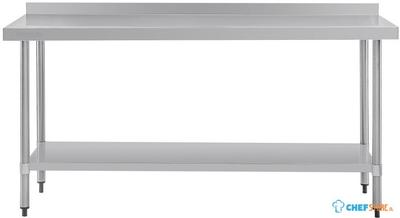 Werktafel | Achteropstand | Rvs | 180cm | Vogue | T383