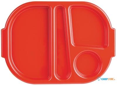 Kristallon dienbladen met vakken 37,5 x 27,8cm rood | U037