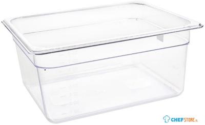 Polycarbonaat Bak | Transparant | Gn1/2 | 15cm Hoog | Vogue | U230