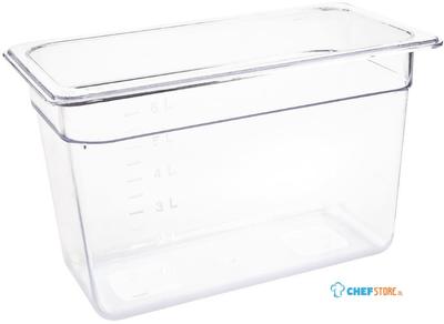 Polycarbonaat Bak | Transparant | Gn1/3 | 20cm Hoog | Vogue | U235