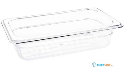 Polycarbonaat Bak | Transparant | Gn1/4 | 6.5cm Hoog | Vogue | U236