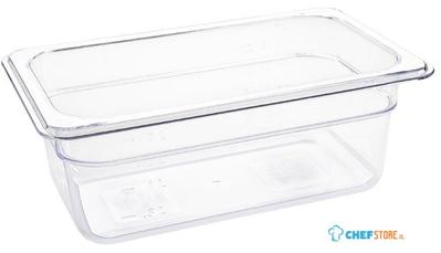 Polycarbonaat Bak | Transparant | Gn1/4 | 10cm Hoog | Vogue | U237