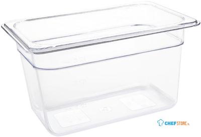 Polycarbonaat Bak | Transparant | Gn1/4 | 15cm Hoog | Vogue | U238