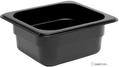 Polycarbonaat Bak | Zwart | Gn1/6 | 6.5cm Hoog | Vogue | U469