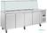 Polar U-Serie Vierdeurs Saladette met Vierkant Kuchscherm - Polar UA019