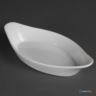 Olympia Whiteware ovale gratin ovenschaaltjes met handvatten 26,2 x 14,1cm | W440