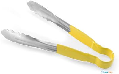 Serveertang 300mm handgreep geel pvc - RVS - Hendi 171790 1