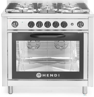 Gasfornuis - 5 pits met elektrische oven - Hendi 225707 1