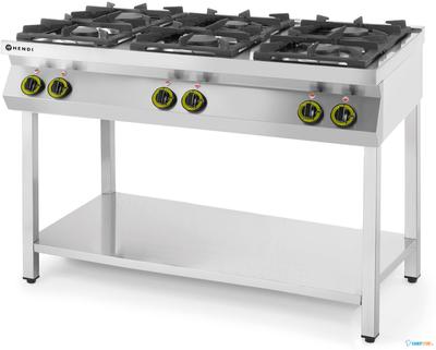 Hendi Gasfornuis Kitchen Line 6 pits, met ombouw | 226094 1