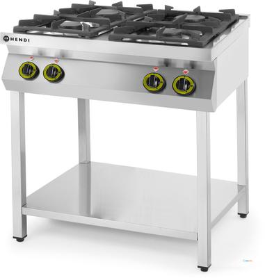 Gasfornuis Kitchen Line 4-Pits Open Standaard, HENDI, Kitchen Line, 19kW, 800x700x(H)900mm - 227589 1