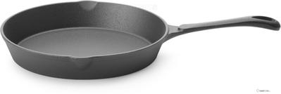 Gietijzeren Skillet, HENDI, Zwart, Diameter 25 cm - Hoogte 4 cm - 629338