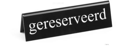 Hendi Tafelstandaard gereserveerd 130x35x40 mm zwart witte tekst | 663745 1