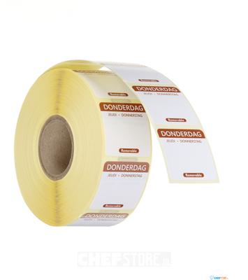 HENDI 850503 Voedselveiligheid dagstickers, herbruikbaar, , Donderdag, Bruin, 1000 st., 25x25mm