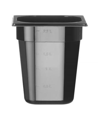 Hendi Gastronormbak 1/6 | 200 mm hoog | polycarbonaat zwart | 862704 1