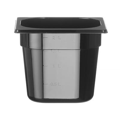 Hendi Gastronormbak 1/6 | 150 mm hoog | polycarbonaat zwart | 862711 1