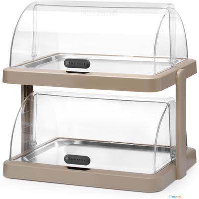 HENDI 871959 Koeldisplay met dubbele roltop Duo, UNIQ, , designed by Robert Bronwasser, Beige, 480x355x(H)480mm