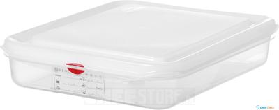 HENDI 873250 GN 1/2 container, polypropyleen, , GN 1/2, 4L, Transparant, 325x265x(H)65mm