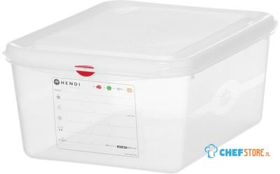HENDI 873274 Container GN 1/2 polypropyleen, , GN 1/2, 10L, Transparant, 325x265x(H)150mm