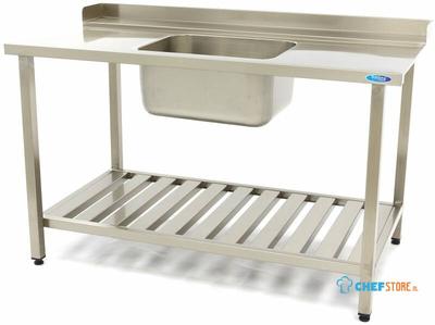Maxima Spoeltafel - 120 X 75 cm - Aanvoer Vaatwasser Rechts - incl. Wasbak en Onderschap - 09201031