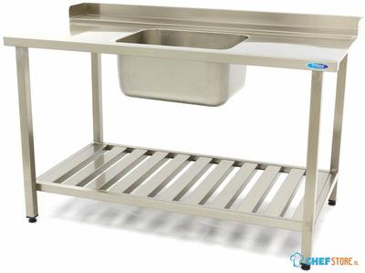 Maxima Spoeltafel - 160 X 75 cm - Aanvoer Vaatwasser Rechts - incl. Wasbak en Onderschap - 09201041