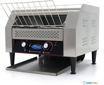 Maxima Doorloop Broodrooster - 450 Sneden/Uur - Aanpasbare Snelheid - incl. Kruimellade - 09300057