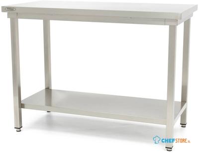 Maxima Werktafel RVS - 140 X 60 cm - Verstelbare Hoogte - met Onderschap - 09300962