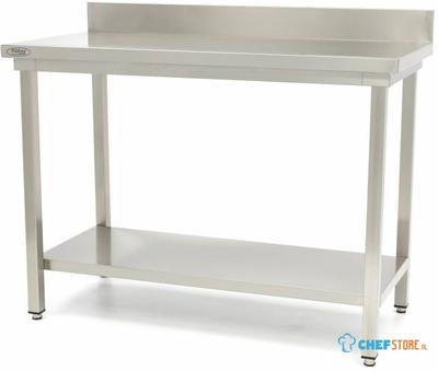 Maxima Werktafel RVS - 160 X 60 cm - met Spatrand en Onderschap - 09300989